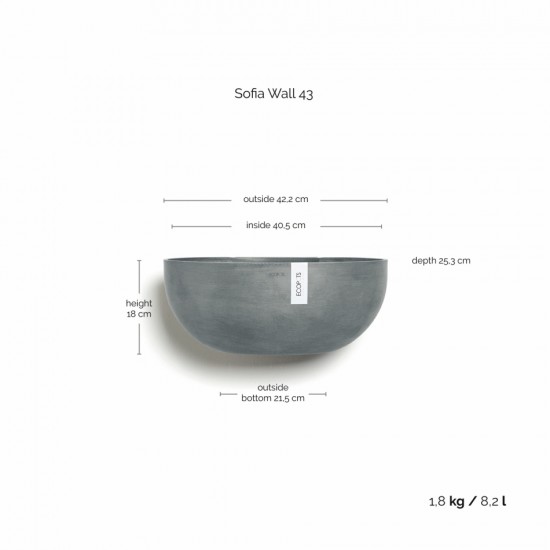 Hanging pot Sofia Wall Blue Grey Sofia wall pot