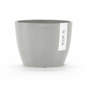 Stockholm 16 round small pot White Grey