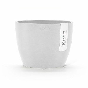 Stockholm 16 round small pot Pure White