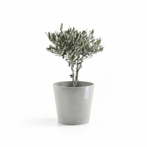 Venice round pot 40 White Grey